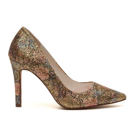 Coco - Gold Glitter Bomb Bridal Court Shoes
