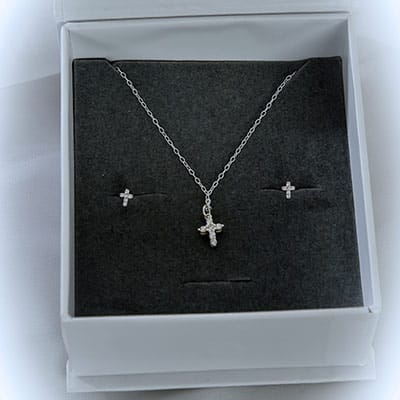 Diamond Communion cross and chain