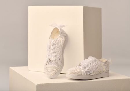 Jenny Lace and Pearl Communion Shoes White - Image 3