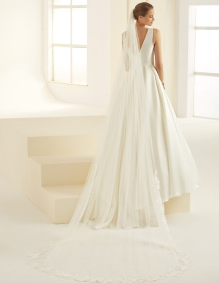 Lace Edge Tulle Veil Ivory 110”