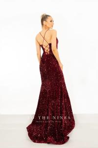 TNP221 burgundy debs dress