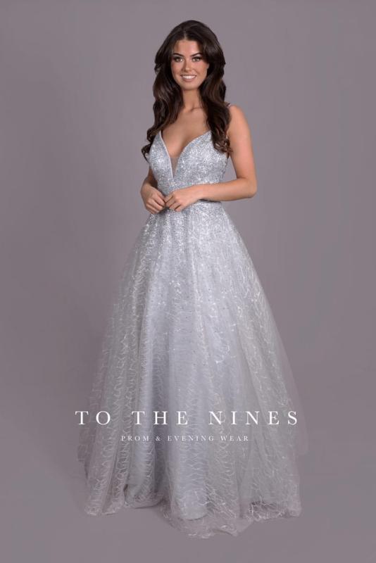 TNV040 Silver debs dress