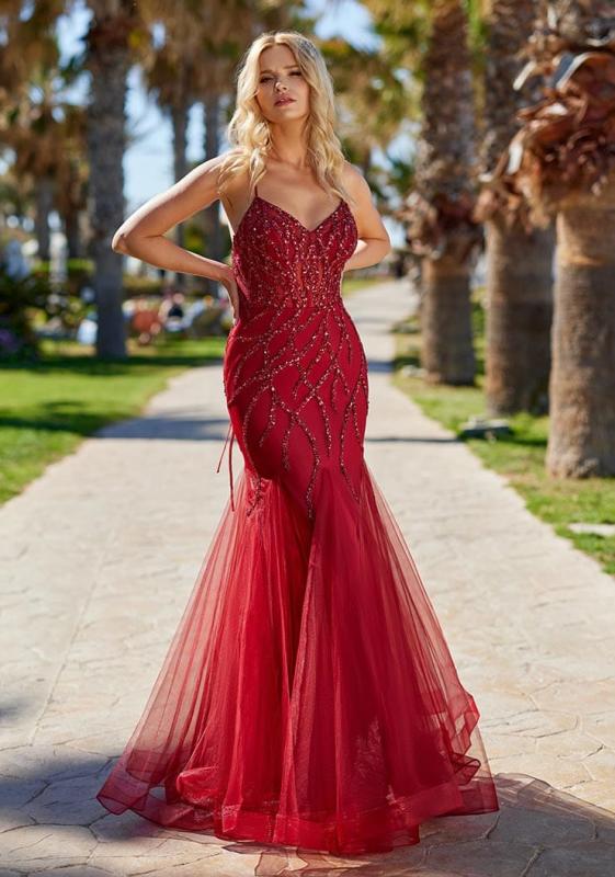801 Rio Red debs dress